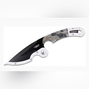 CAMILLUS DOMINATOR CAMO AUS-8 STAINLESS DROP POINT FIXED BLADE KNIFE 19078